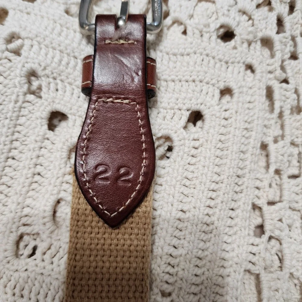 Canvas Duck Themed Leather & Brass Belt‎ Boys Size 22